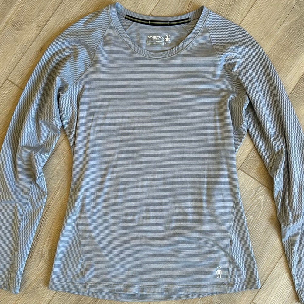 Smartwool Light Gray Merino Wool Long Sleeve Baselayer Top